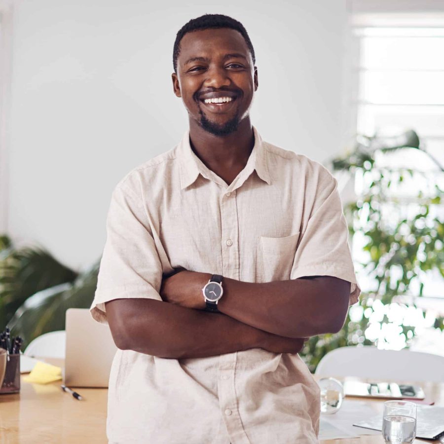 Businessman,,Portrait,And,Confidence,In,Office,With,Pride,For,Startup,
